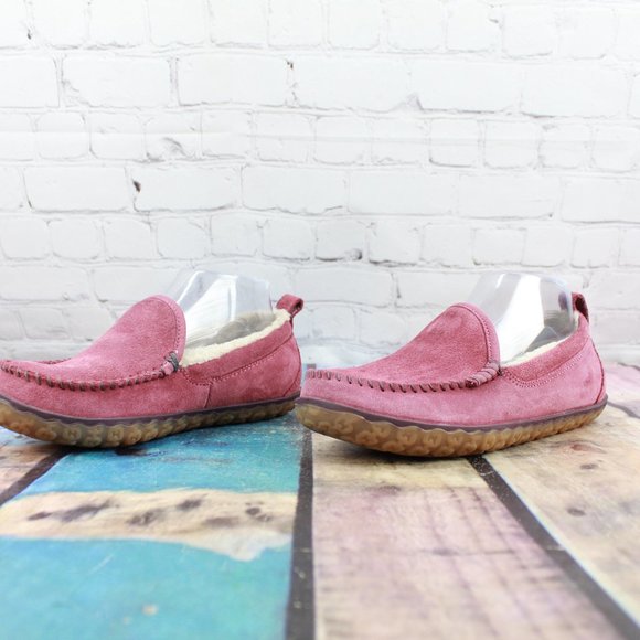 LL Bean Light Rosewood Suede Lined Mountain Slippers Size 6 M - Picture 2 of 9